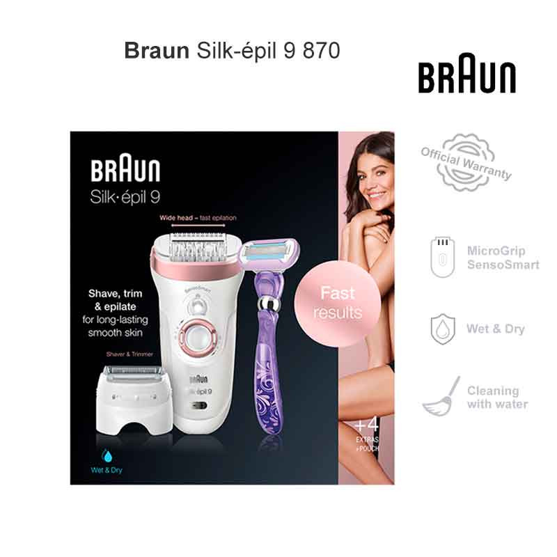 Hostal Moler dormitar Comprar Braun Silk-épil 9 870 Wet&Dry Depiladora eléctrica en Vayava
