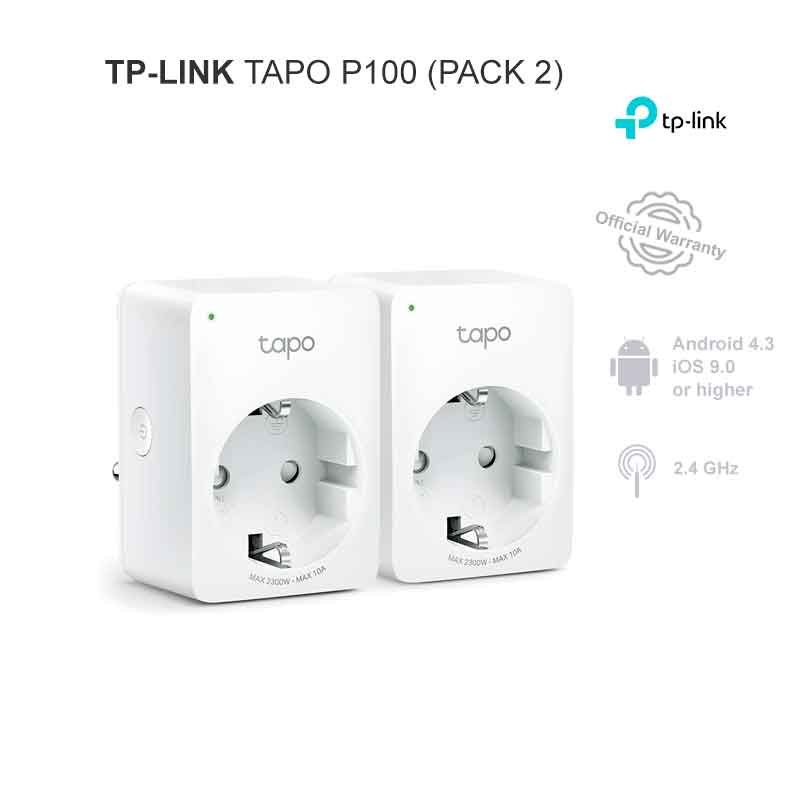 Comprar TP-Link Tapo P100 (Pack 2 ud) Mini Enchufe Inteligente
